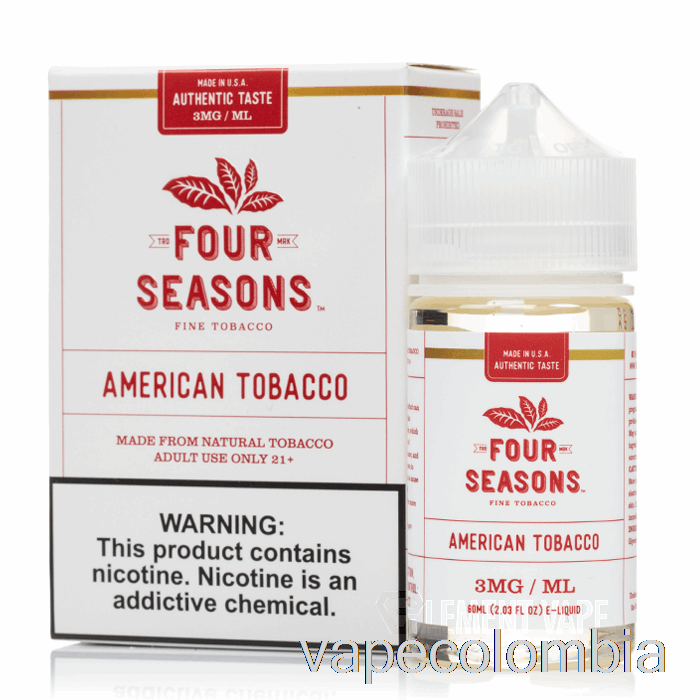 Vape Recargable Tabaco Americano - Cuatro Estaciones - 60ml 18mg